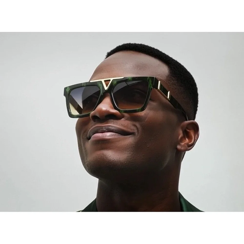 Square Frame Sunglasses Tortoise Gold Brown Lens Outdoor Classy Style Street New